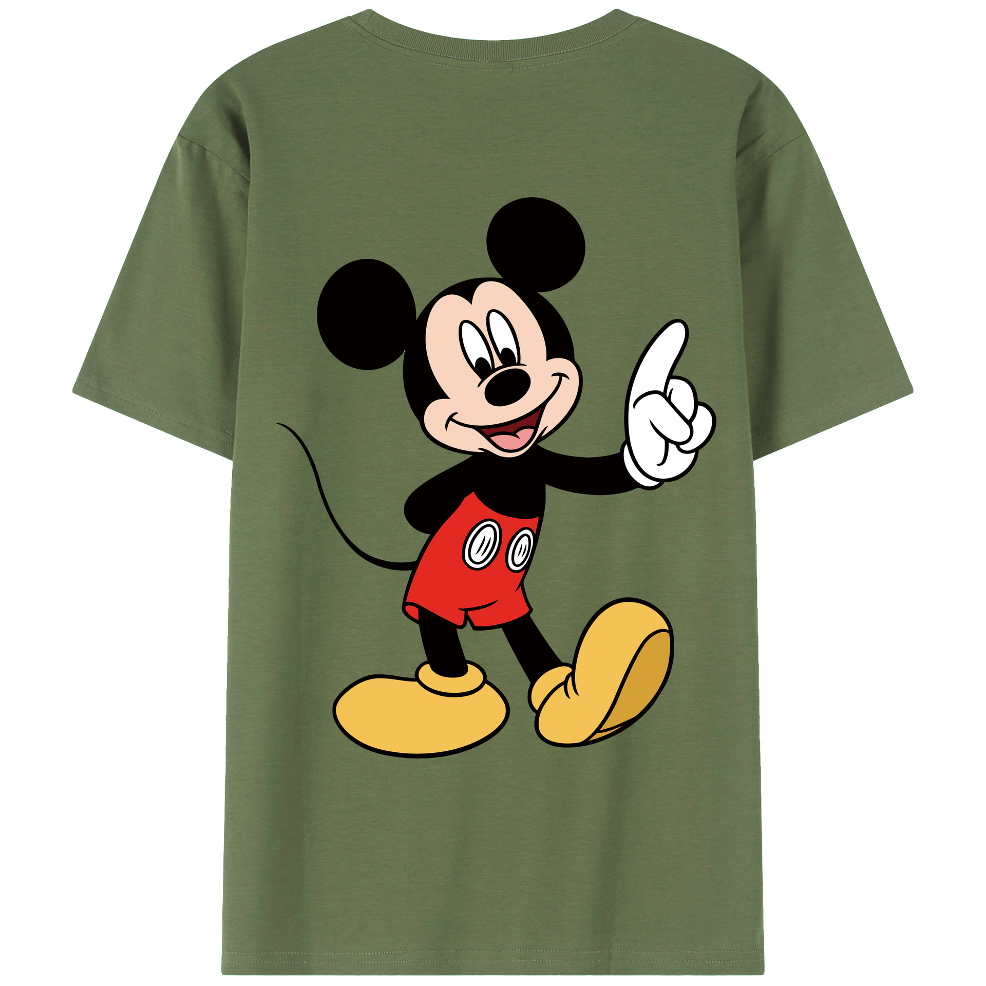 ミッキーマウス Mickey Mouse 綿100％ メンズ半袖Tシャツ（バックプリント） 通気性